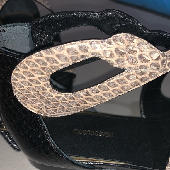 Roberto Cavalli Python Straps Sandals - Picture 3 of 8